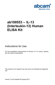 ab100553 – IL-13 (Interleukin-13) Human ELISA Kit