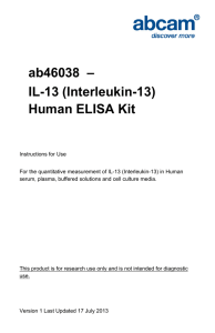 ab46038  – IL-13 (Interleukin-13) Human ELISA Kit