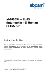 ab100554 – IL-15 (Interleukin-15) Human ELISA Kit