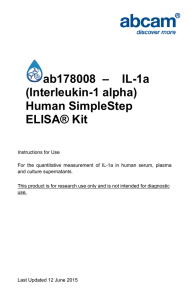 ab178008  –    IL-1a (Interleukin-1 alpha) Human SimpleStep ELISA® Kit
