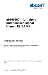 ab100560 – IL-1 alpha (Interleukin-1 alpha) Human ELISA Kit Instructions for Use