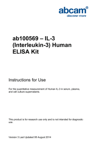 ab100569 – IL-3 (Interleukin-3) Human ELISA Kit Instructions for Use