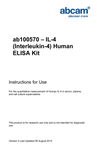 ab100570 – IL-4 (Interleukin-4) Human ELISA Kit Instructions for Use
