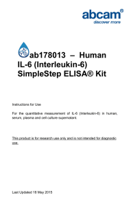 ab178013  –  Human IL-6 (Interleukin-6) SimpleStep ELISA® Kit