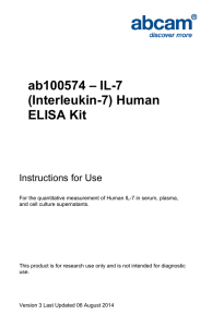 ab100574 – IL-7 (Interleukin-7) Human ELISA Kit Instructions for Use