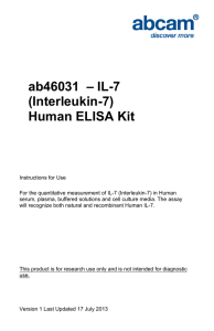 ab46031  – IL-7 (Interleukin-7) Human ELISA Kit