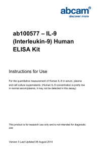 ab100577 – IL-9 (Interleukin-9) Human ELISA Kit Instructions for Use