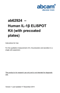 ab62924  – Human IL-1β ELISPOT Kit (with precoated plates)