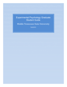 Experimental Psychology Graduate Student Guide Middle Tennessee State University