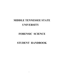 FORENSIC  SCIENCE MIDDLE TENNESSEE STATE UNIVERSITY