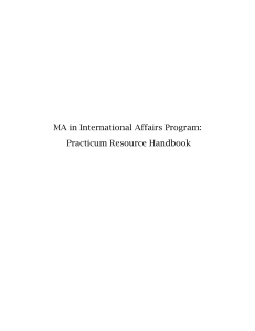 MA in International Affairs Program: Practicum Resource Handbook