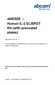 ab62926  – Human IL-2 ELISPOT Kit (with precoated plates)