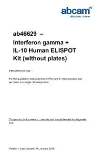 ab46629  – Interferon gamma + IL-10 Human ELISPOT Kit (without plates)
