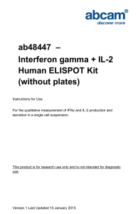 ab48447  – Interferon gamma + IL-2 Human ELISPOT Kit (without plates)