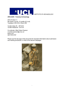 INSTITUTE OF ARCHAEOLOGY 2015-16 (term 1)