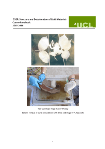 G327: Structure and Deterioration of Craft Materials Course handbook 2015-2016