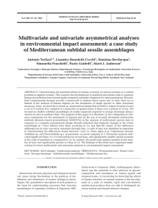 Multivariate and univariate asymmetrical analyses of Mediterranean subtidal sessile assemblages