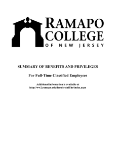 SUMMARY OF BENEFITS AND PRIVILEGES For Full-Time Classified Employees