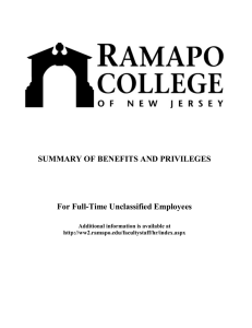 SUMMARY OF BENEFITS AND PRIVILEGES For Full-Time Unclassified Employees