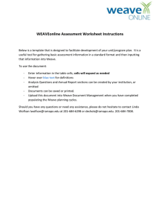 WEAVEonline Assessment Worksheet Instructions