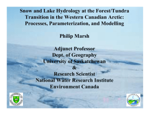 Snow and Lake Hydrology at the Forest/Tundra Processes, Parameterization, and Modelling