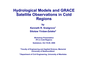 Hydrological Models and GRACE Satellite Observations in Cold Regions by