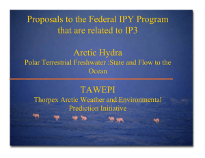 Proposals to the Federal IPY Program that are related to IP3 TAWEPI