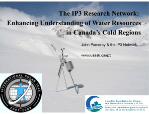 The I P3 Research Network: Enhancing Understandi ing of Water Resources