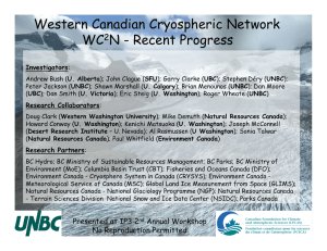 Western Canadian Cryospheric Network WC N - Recent Progress 2