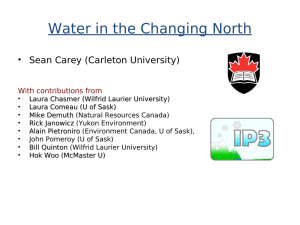 Water in the Changing North • Sean Carey (Carleton University)