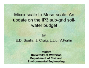 Micro-scale to Meso-scale: An update on the IP3 sub-grid soil- water budget