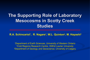 The Supporting Role of Laboratory Mesocosms in Scotty Creek Studies