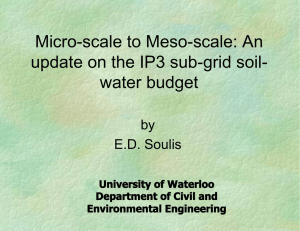 Micro-scale to Meso-scale: An update on the IP3 sub-grid soil- water budget by