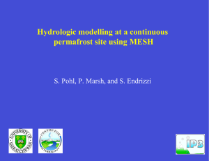 Hydrologic modelling at a continuous permafrost site using MESH