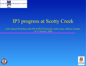 IP3 progress at Scotty Creek