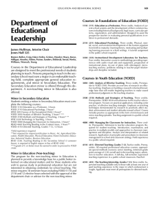 Department of Educational Courses in Foundations of Education [FOED]
