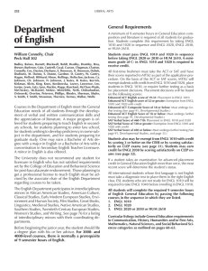 Department of English General Requirements