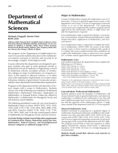 Department of Mathematical Major in Mathematics