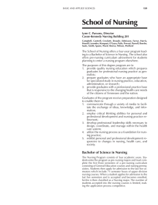 School of Nursing Lynn C. Parsons, Director Cason-Kennedy Nursing Building 201