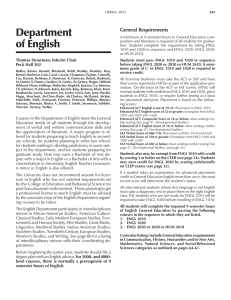 Department of English General Requirements