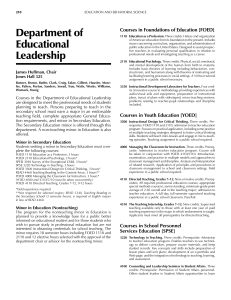 Department of Educational Courses in Foundations of Education [FOED]