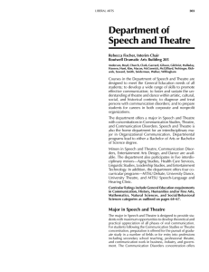 Department of Speech and Theatre Rebecca Fischer, Interim Chair