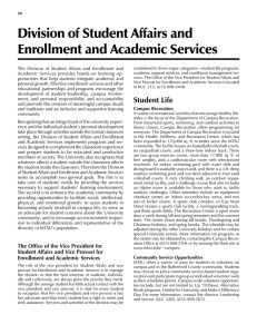 Division of Student Affairs and Enrollment and Academic Services