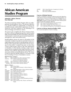 African American 92    Interdisciplinary Majors and Minors