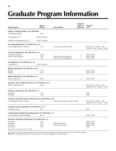 Graduate Program Information 20 Graduate Program Information