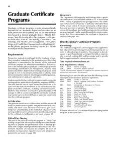 Graduate Certificate Programs Geoscience