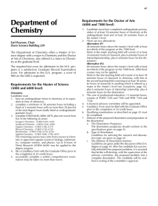 Department of Chemistry Requirements for the Doctor of Arts (6000 and 7000 level)