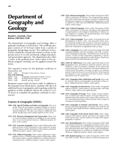 Department of 104 Geography and Geology