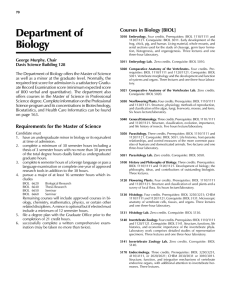 Department of Biology Courses in Biology [BIOL]
