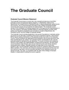 The Graduate Council Graduate Council Mission Statement